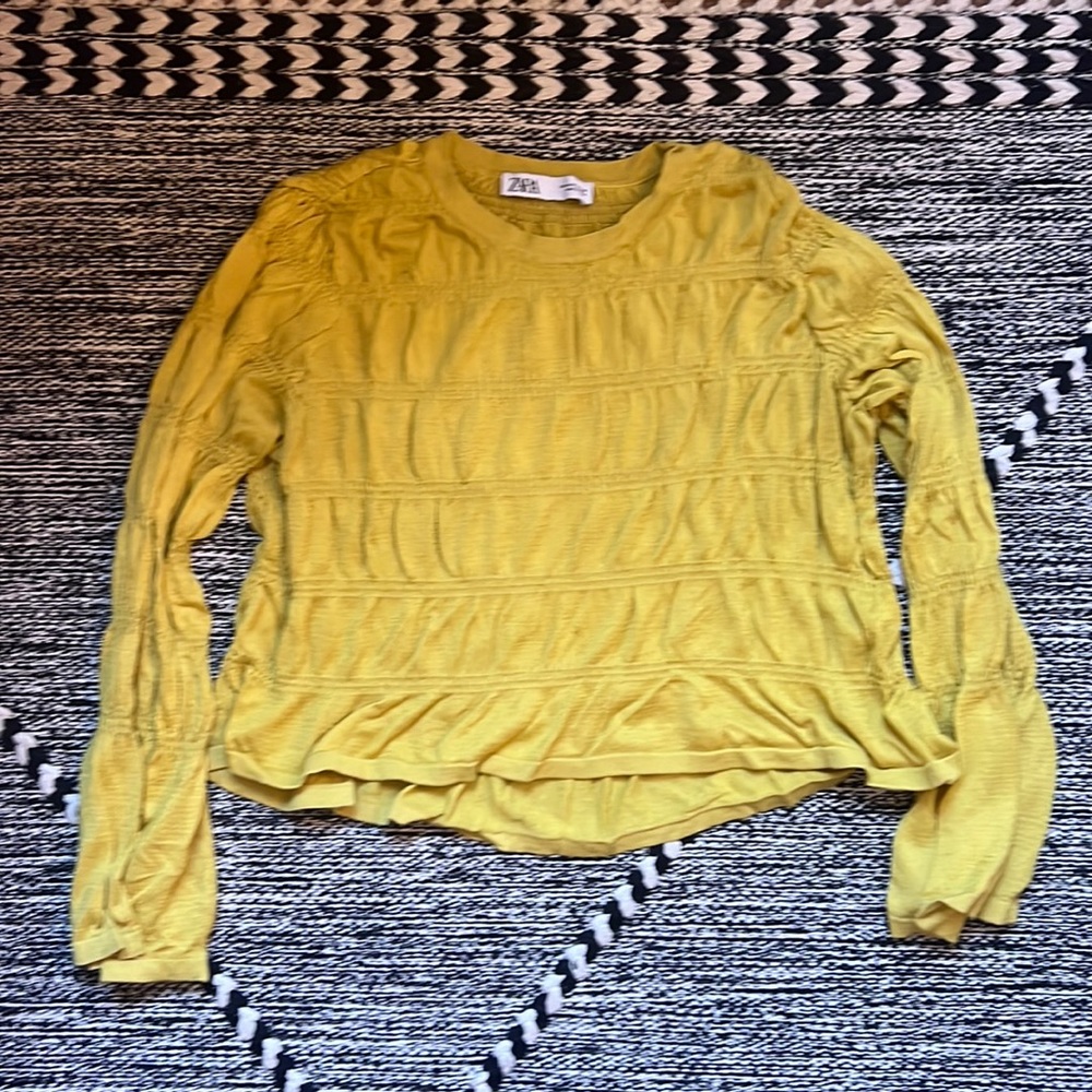 Yellow Flowy Zara Long sleeve shirt